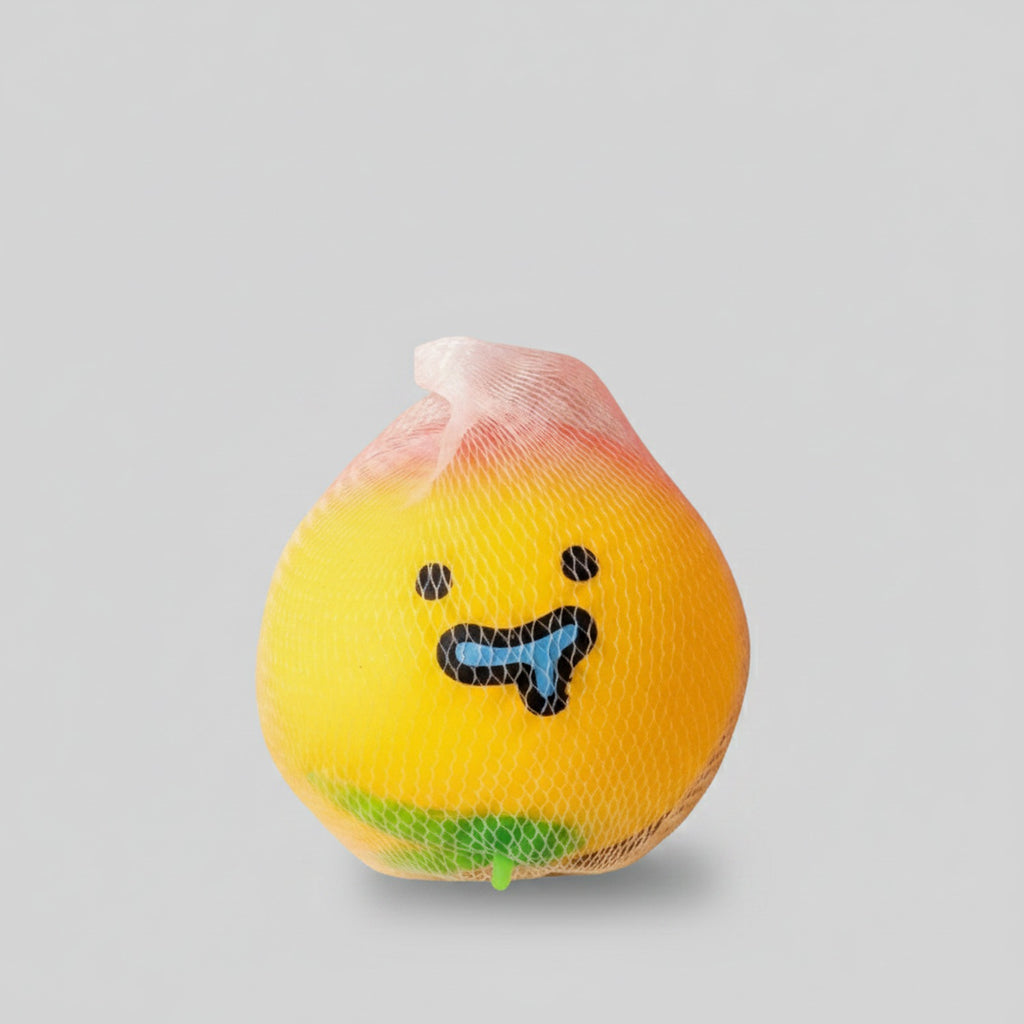 Rainbow Gradient Pear Squishy With Cute Face
