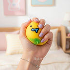Rainbow Gradient Pear Squishy With Cute Face