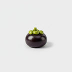 Purple Mangosteen Fruit Squishy With Green Stem