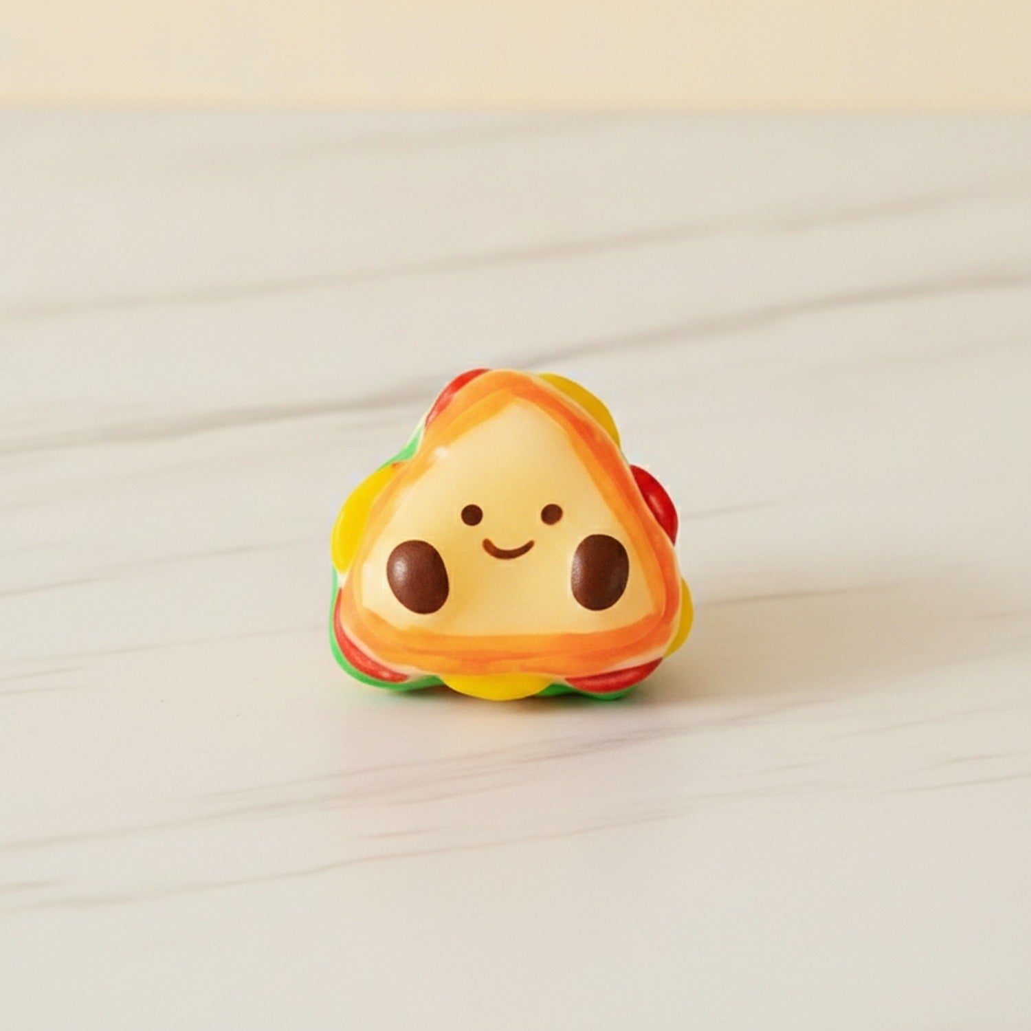 Cute Rainbow Sandwich Squishy Keychain With Beaded Chain