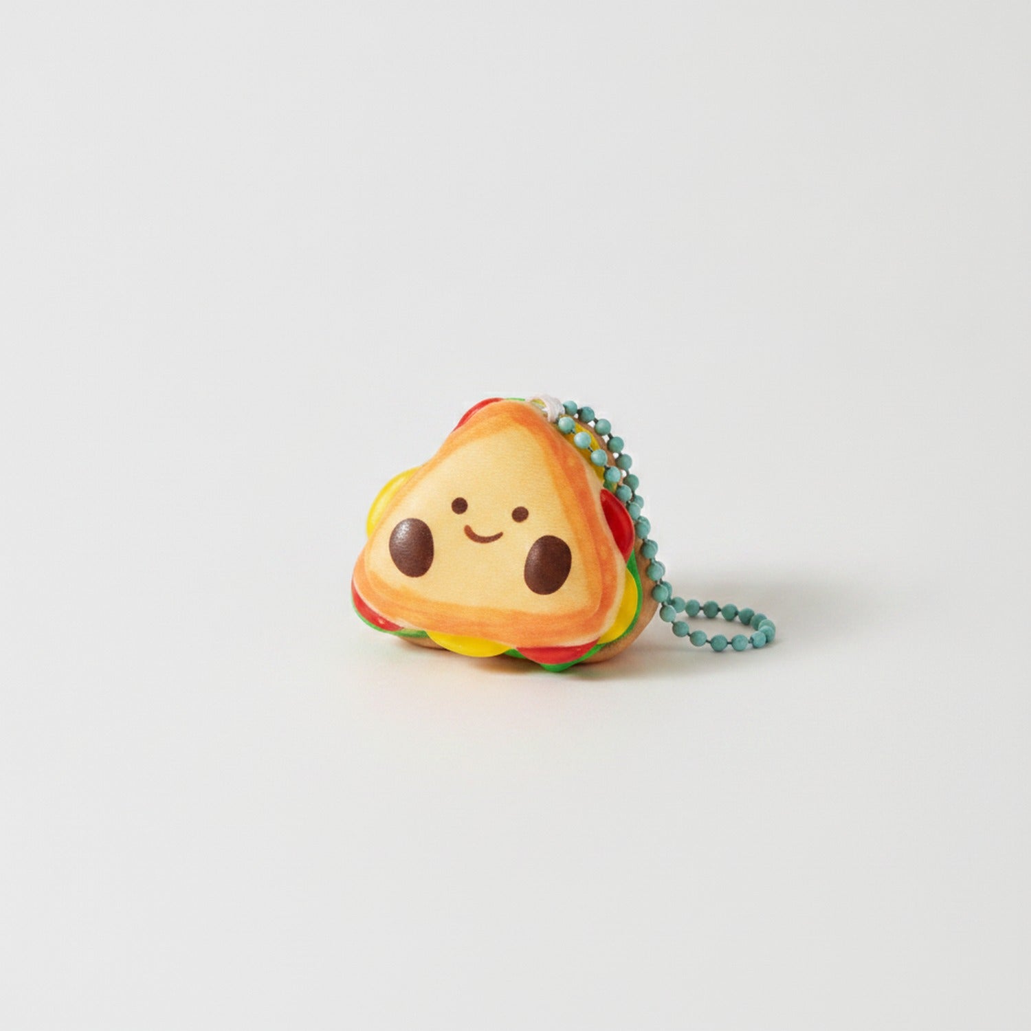 Cute Rainbow Sandwich Squishy Keychain With Beaded Chain