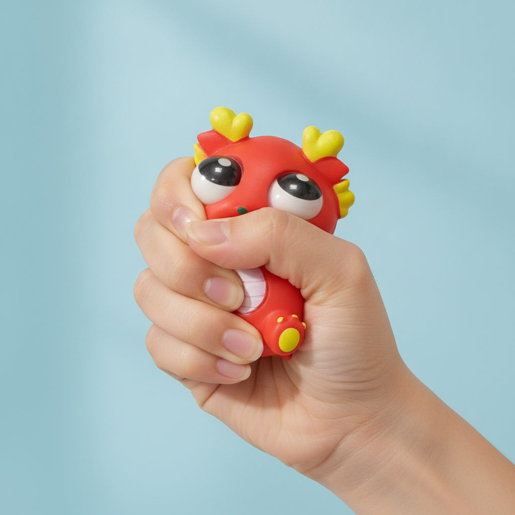 Pop‑eyed Dragon Squeeze Squishy Toy - Colored
