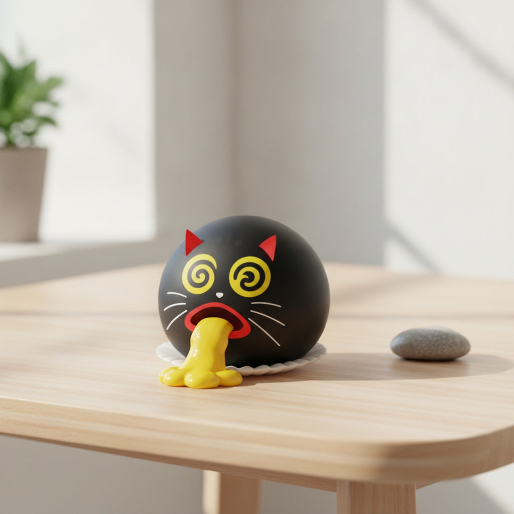 Black Cat Emoji Vomit Squeeze Toy