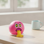 Starry-Eye Emoji Vomit Squeeze Toy - Pink