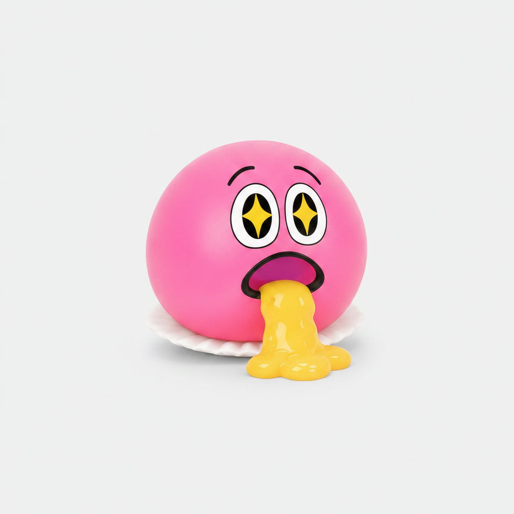 Starry-Eye Emoji Vomit Squeeze Toy - Pink