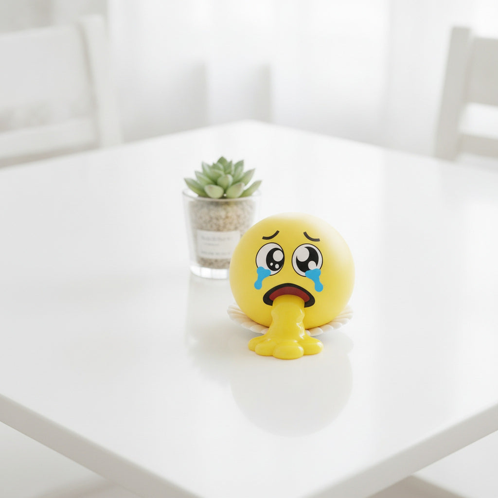 Crying Emoji Vomit Squeeze Toy - Yellow