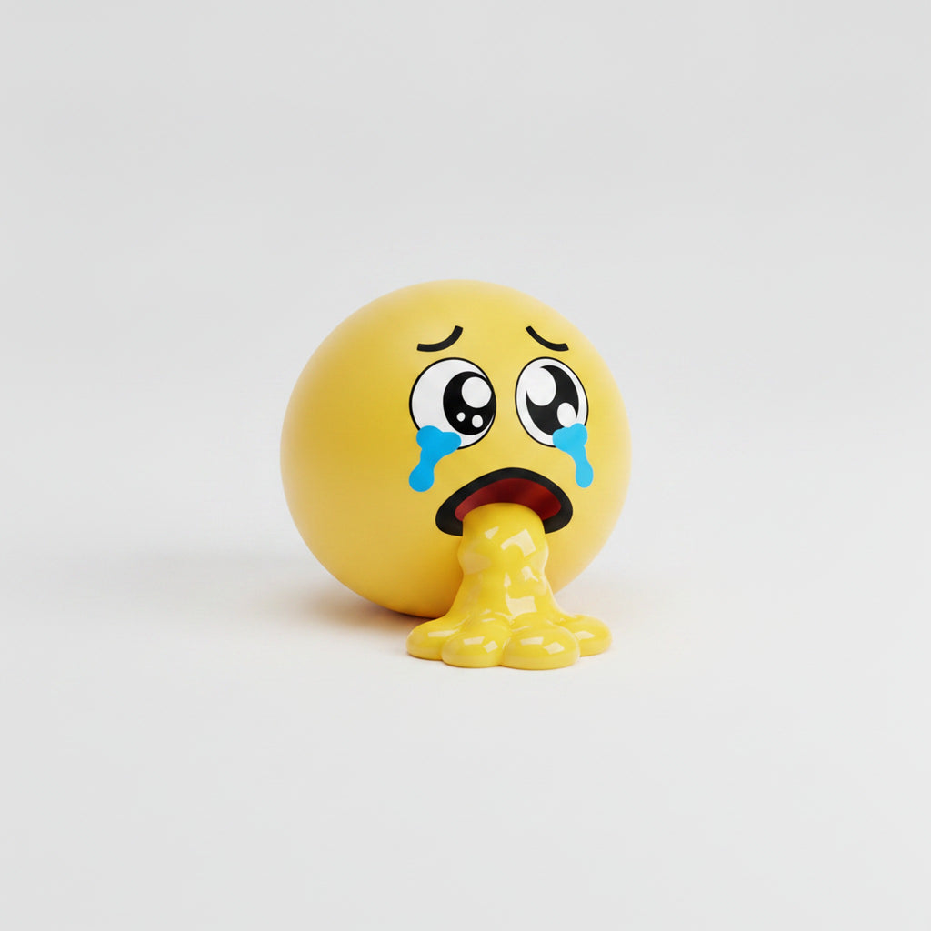 Crying Emoji Vomit Squeeze Toy - Yellow