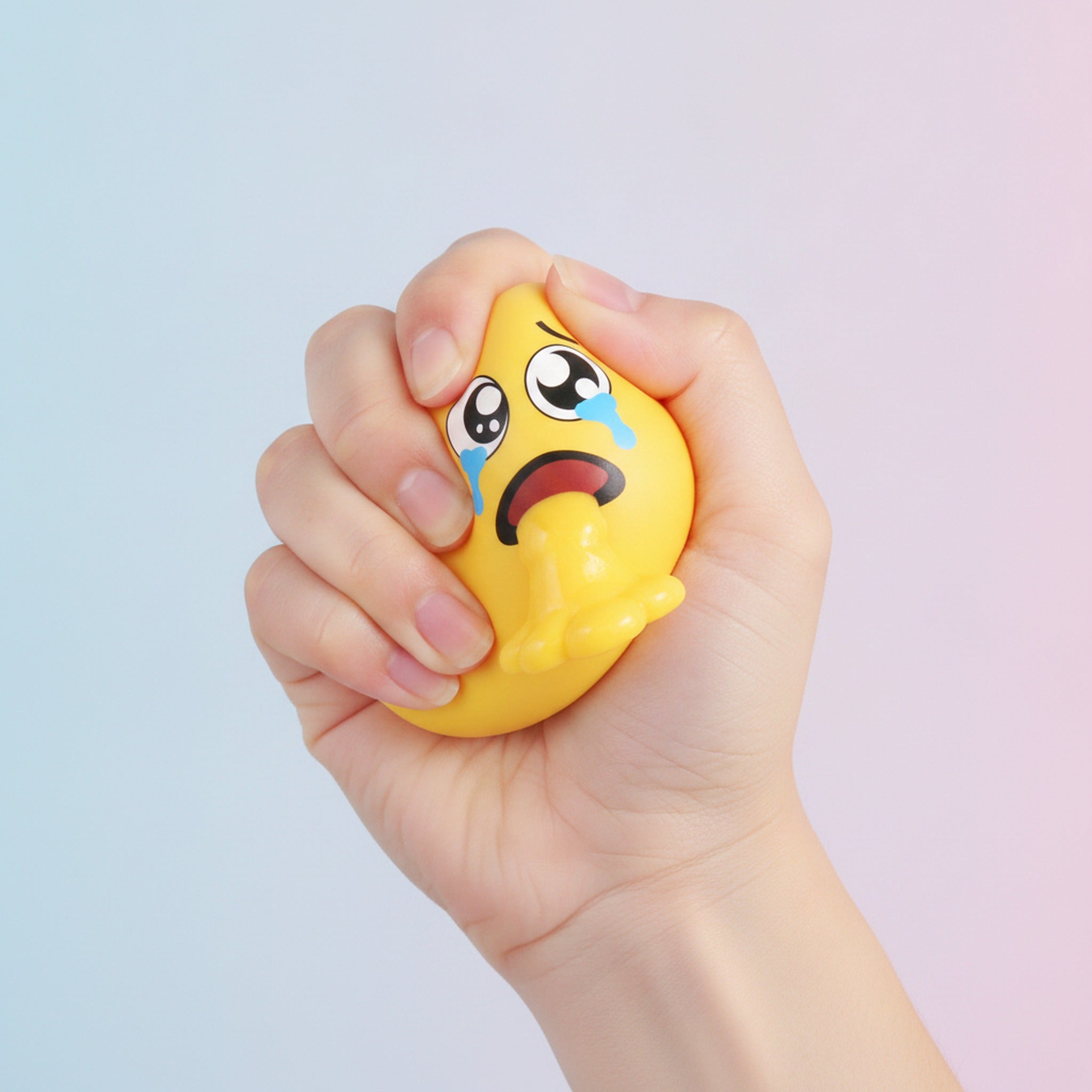 Crying Emoji Vomit Squeeze Toy - Yellow