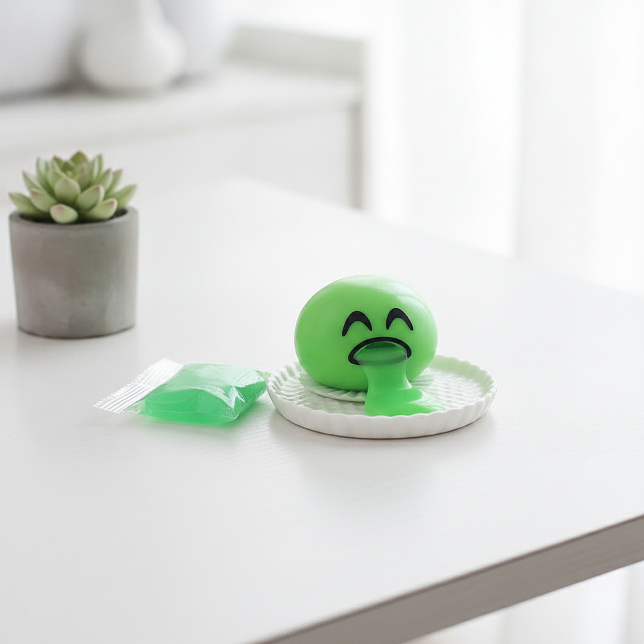 Vomiting Emoji Squeeze Toy - Green