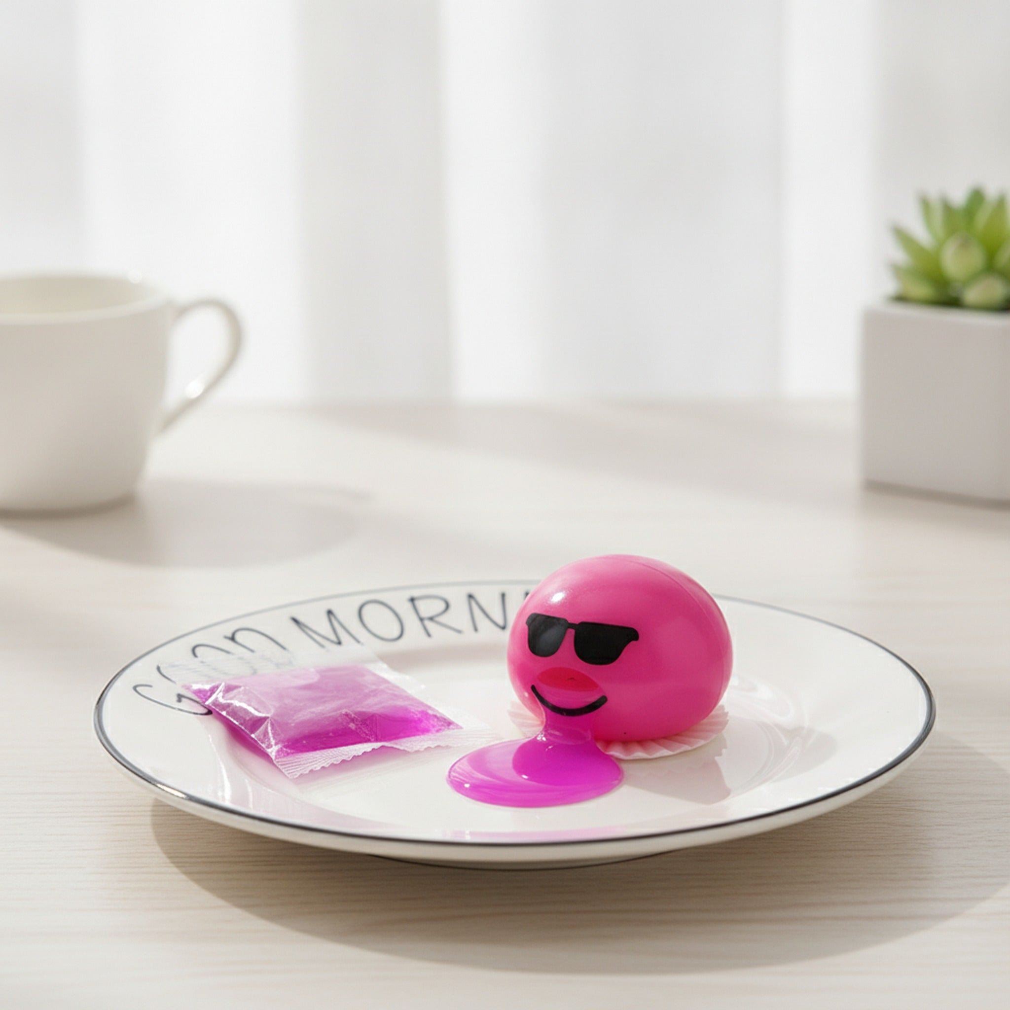 Sunglasses Emoji Squeeze Toy - Pink