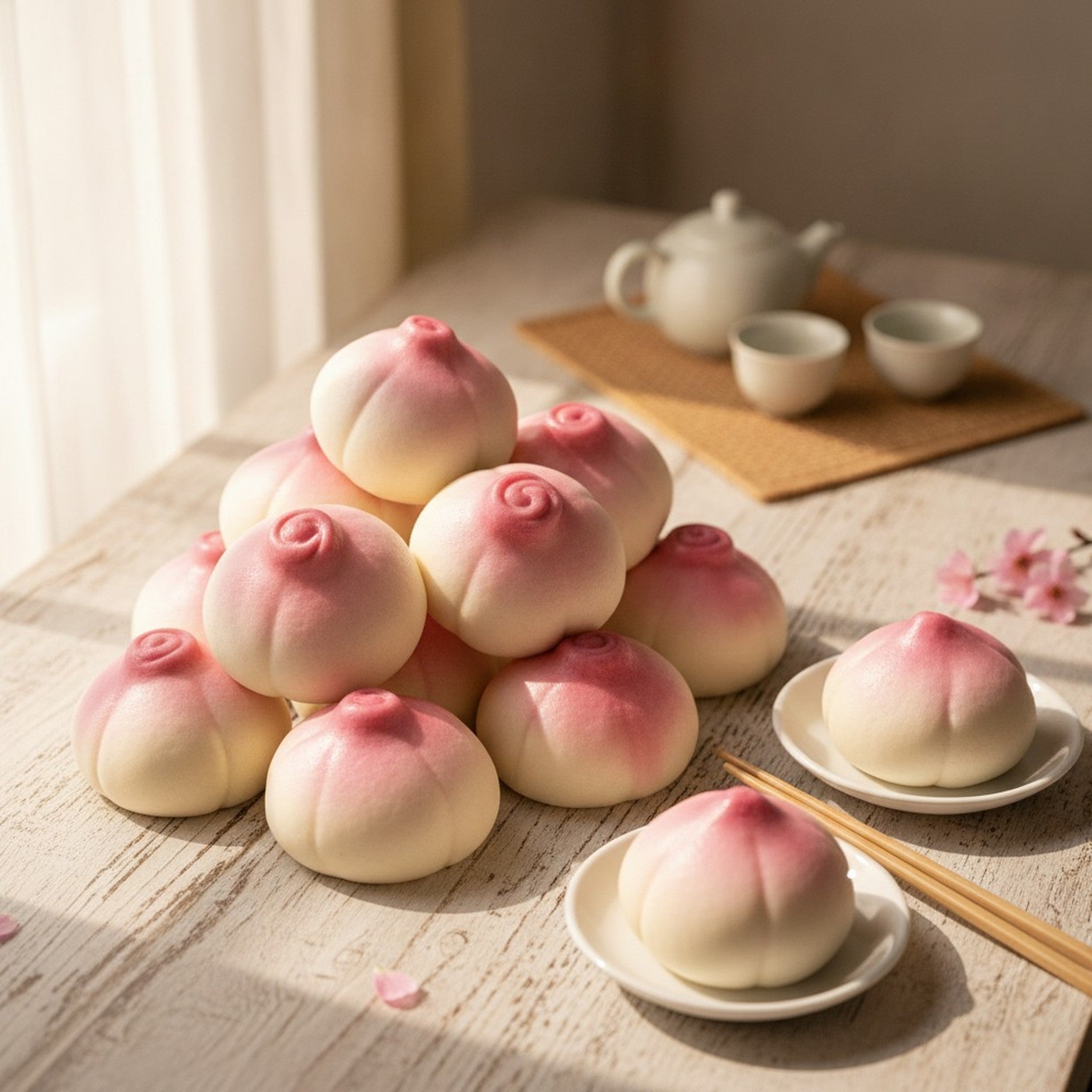 Cute Swirl Flower Shaped Buns – novelty & toys (view 2)