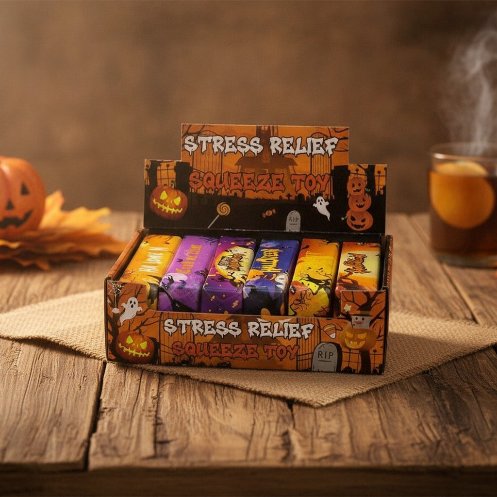 Halloween Pumpkin Ghost Stress Relief Squeeze Toy – novelty & toys (view 2)