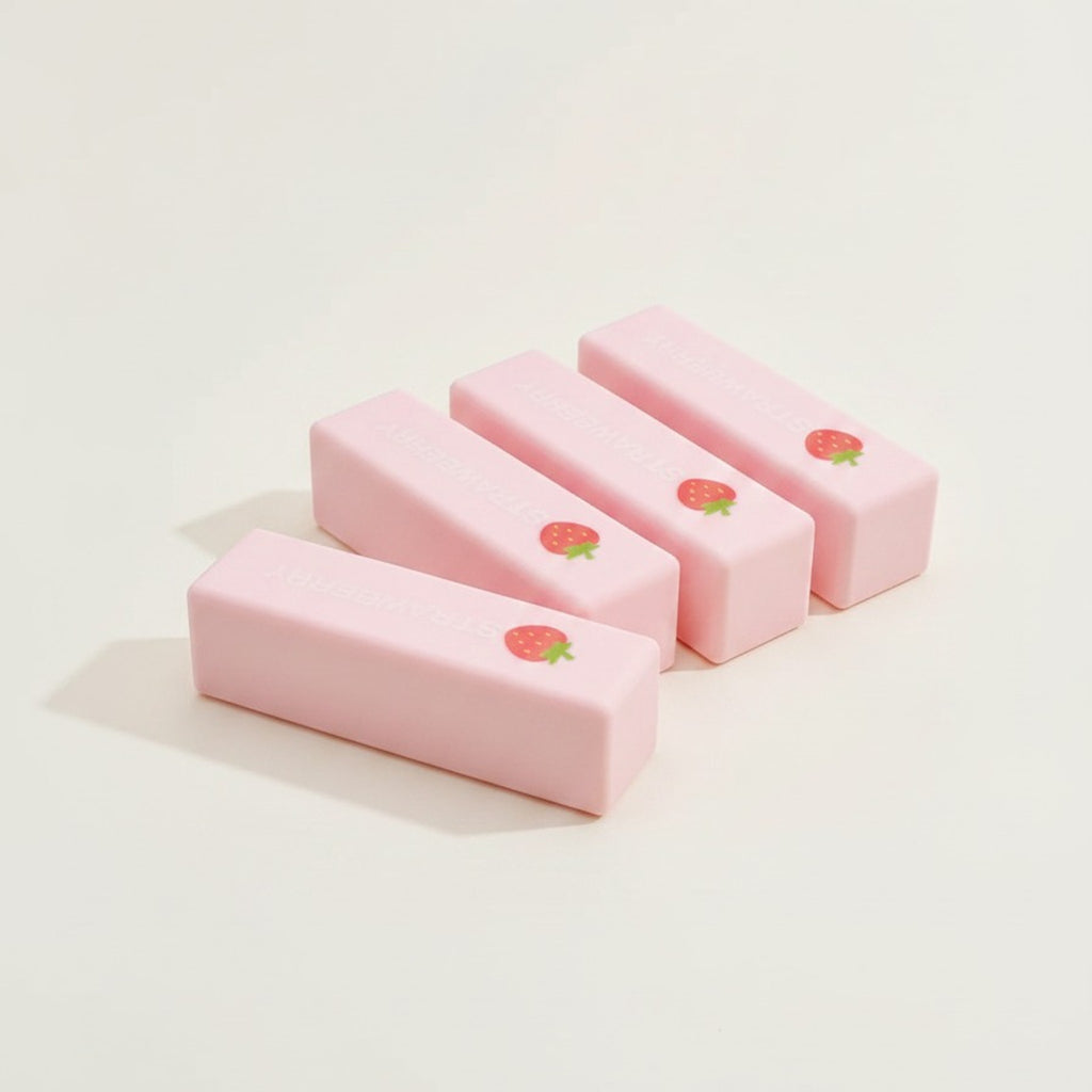 Pink Strawberry Novelty Block Eraser Set – novelty & toys (view 1)