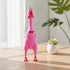 Pink Screaming Chicken PVC Squeeze Toy - Rosered