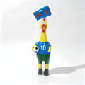 World Cup Soccer Fan Screaming Chicken Squeeze Toy - Blue