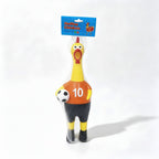 World Cup Soccer Fan Screaming Chicken Squeeze Toy - Orange