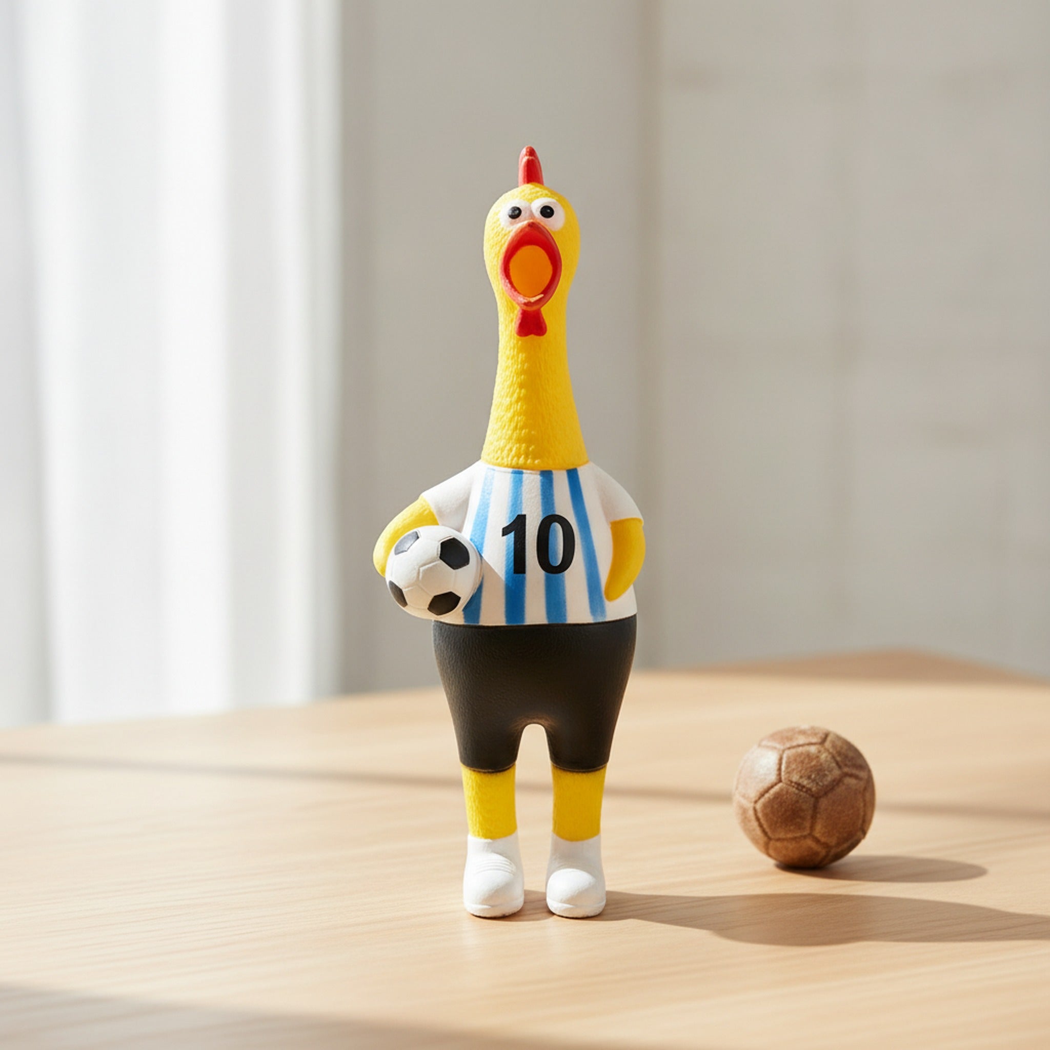 World Cup Soccer Fan Screaming Chicken Squeeze Toy - Stripe