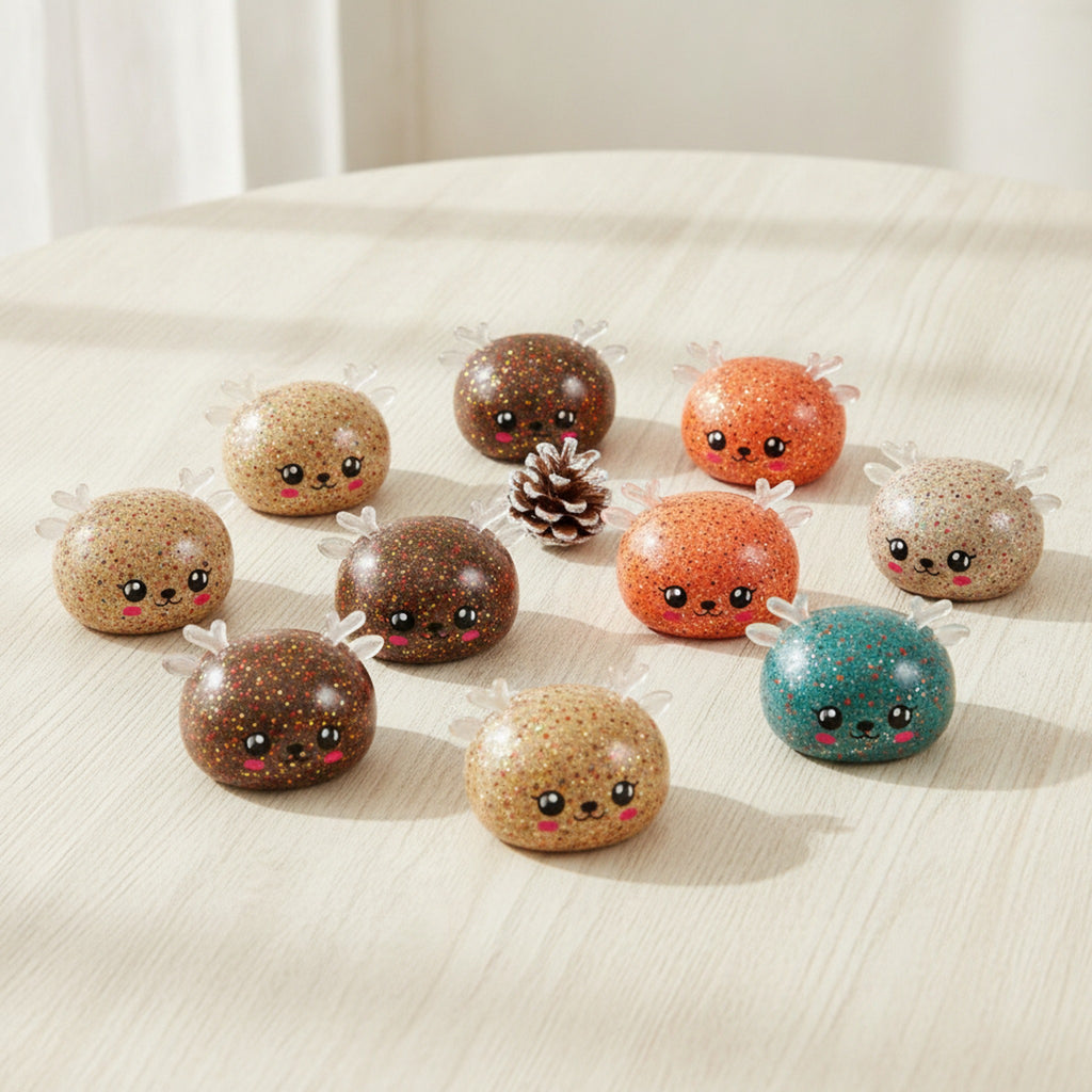 Christmas Bunny Reindeer Bun Squeeze Toy - Type 1