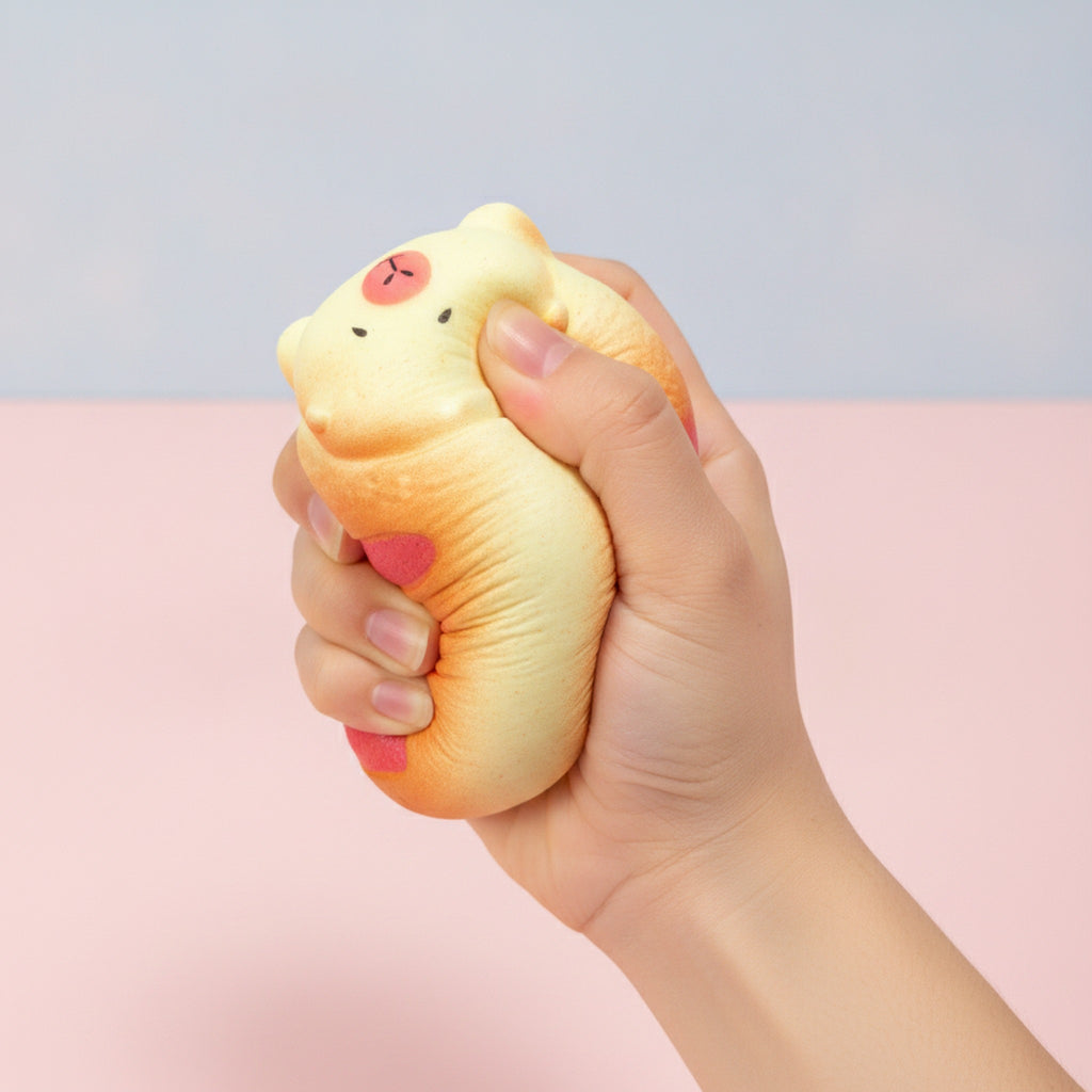 Cute Toast Cat Squishy Slow Rising Stress Relief Toy - Type 1