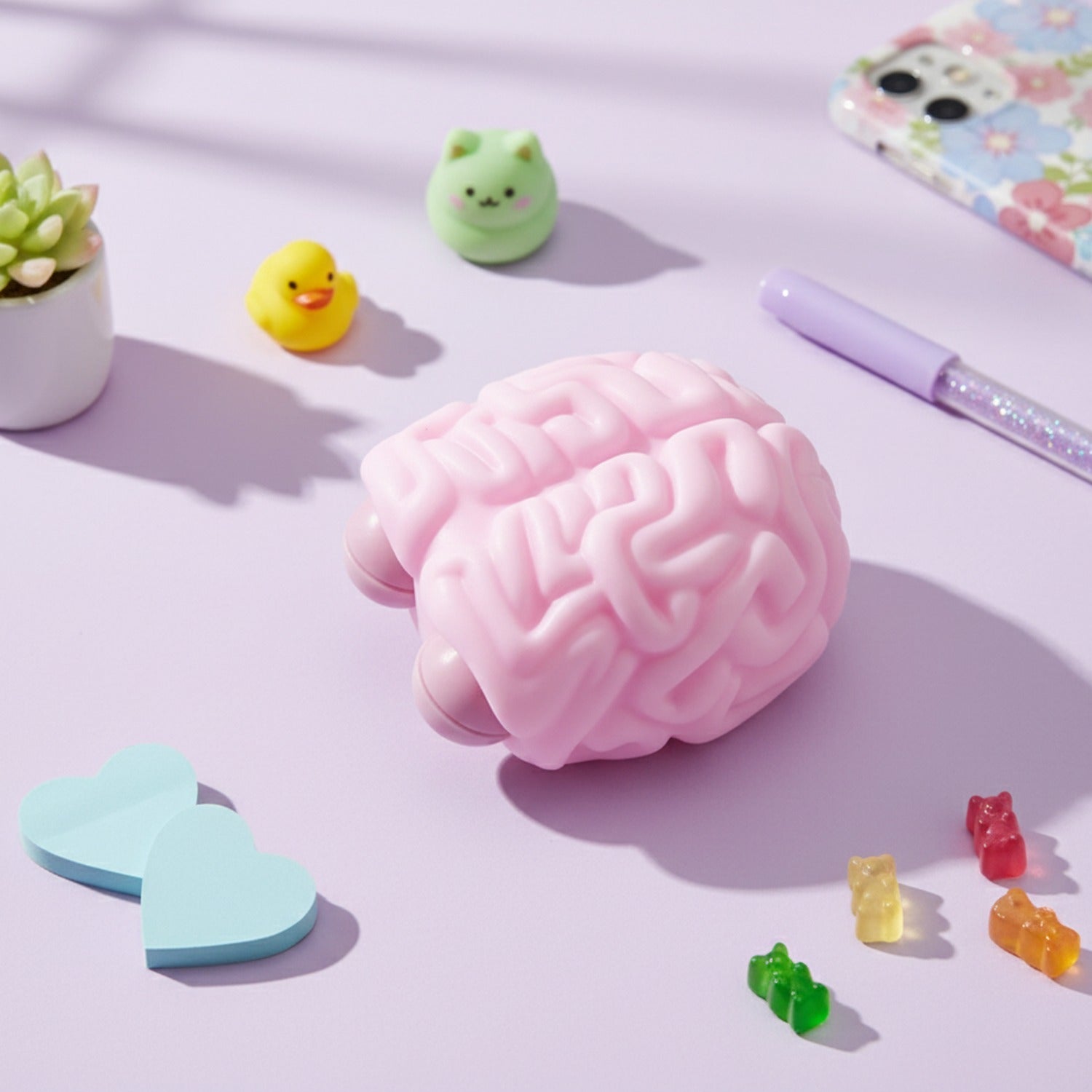 Pink Brain Squishy Toy