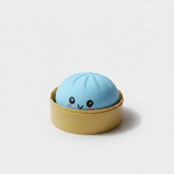 Blue Dumpling Squishy with Cute Smile Face