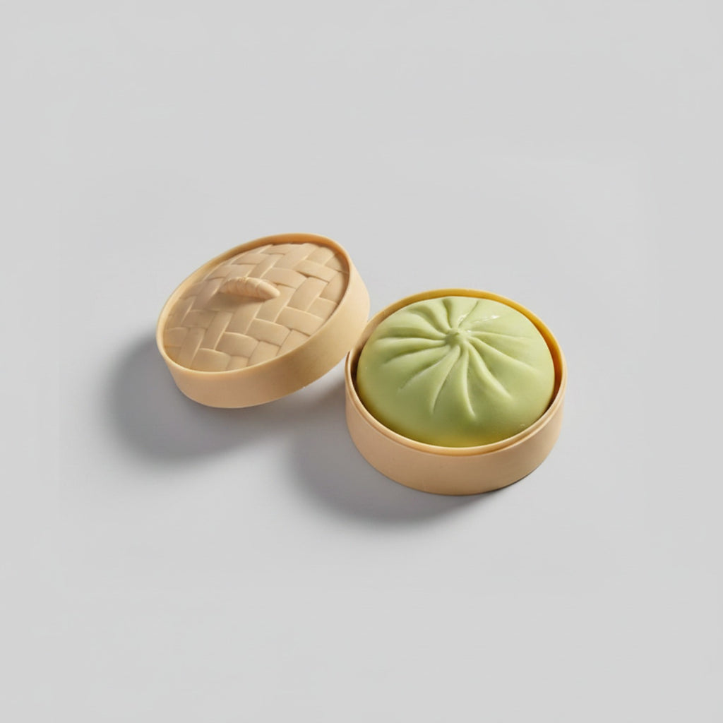 Pale Green Dumpling Squishy With Textured Basket Weave