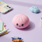 Pink Dumpling Squishy with Cute Face
