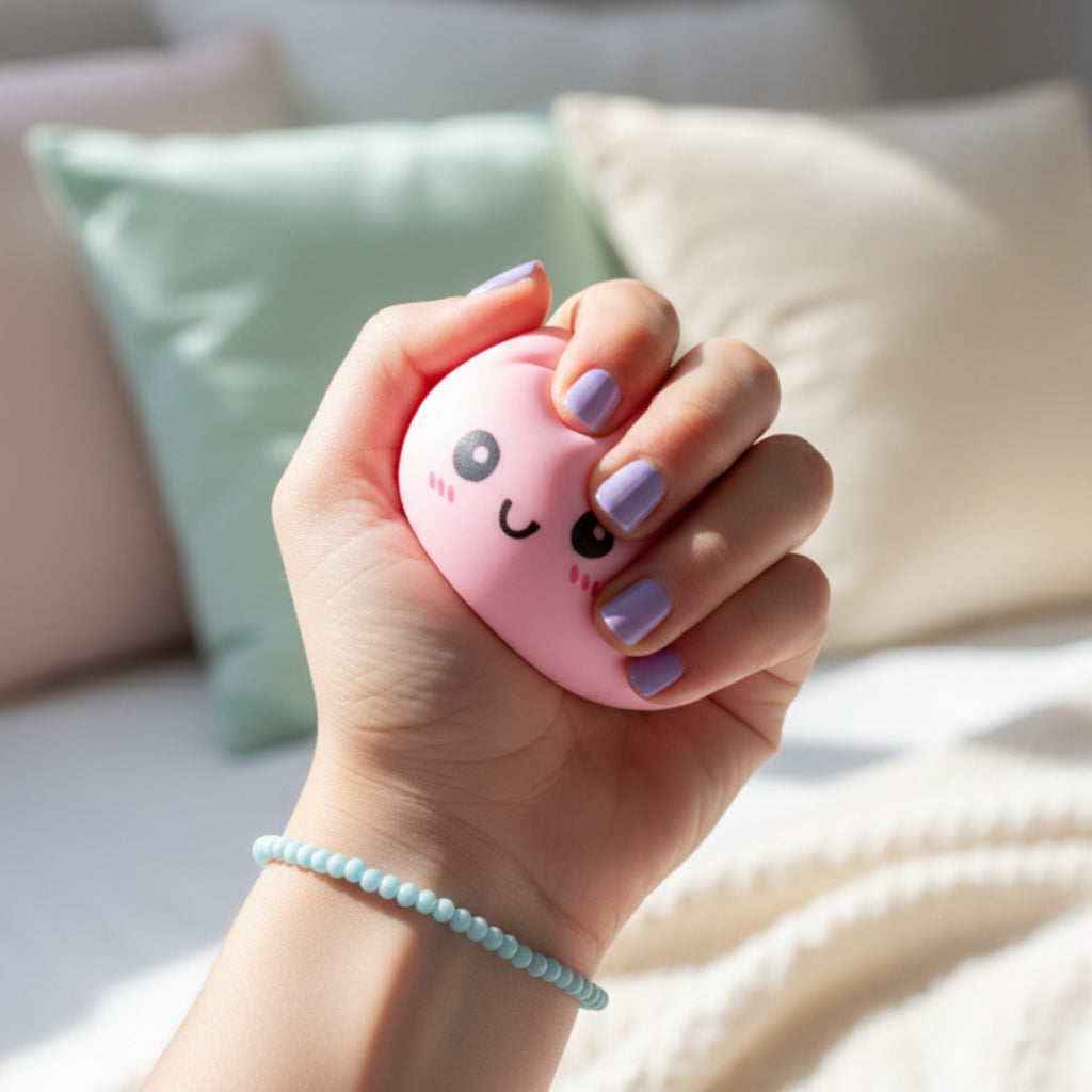 Pink Dumpling Squishy with Cute Face