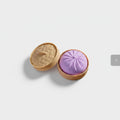 Purple Pleated Bun Squishy with Woven Basket Case