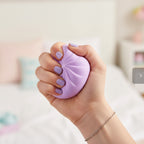 Purple Pleated Bun Squishy with Woven Basket Case