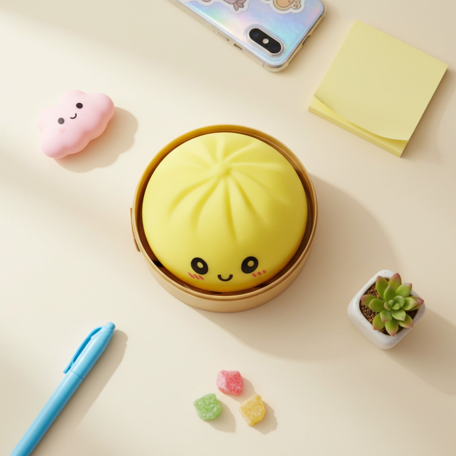 Cute Yellow Dumpling Squishy Plush Toy