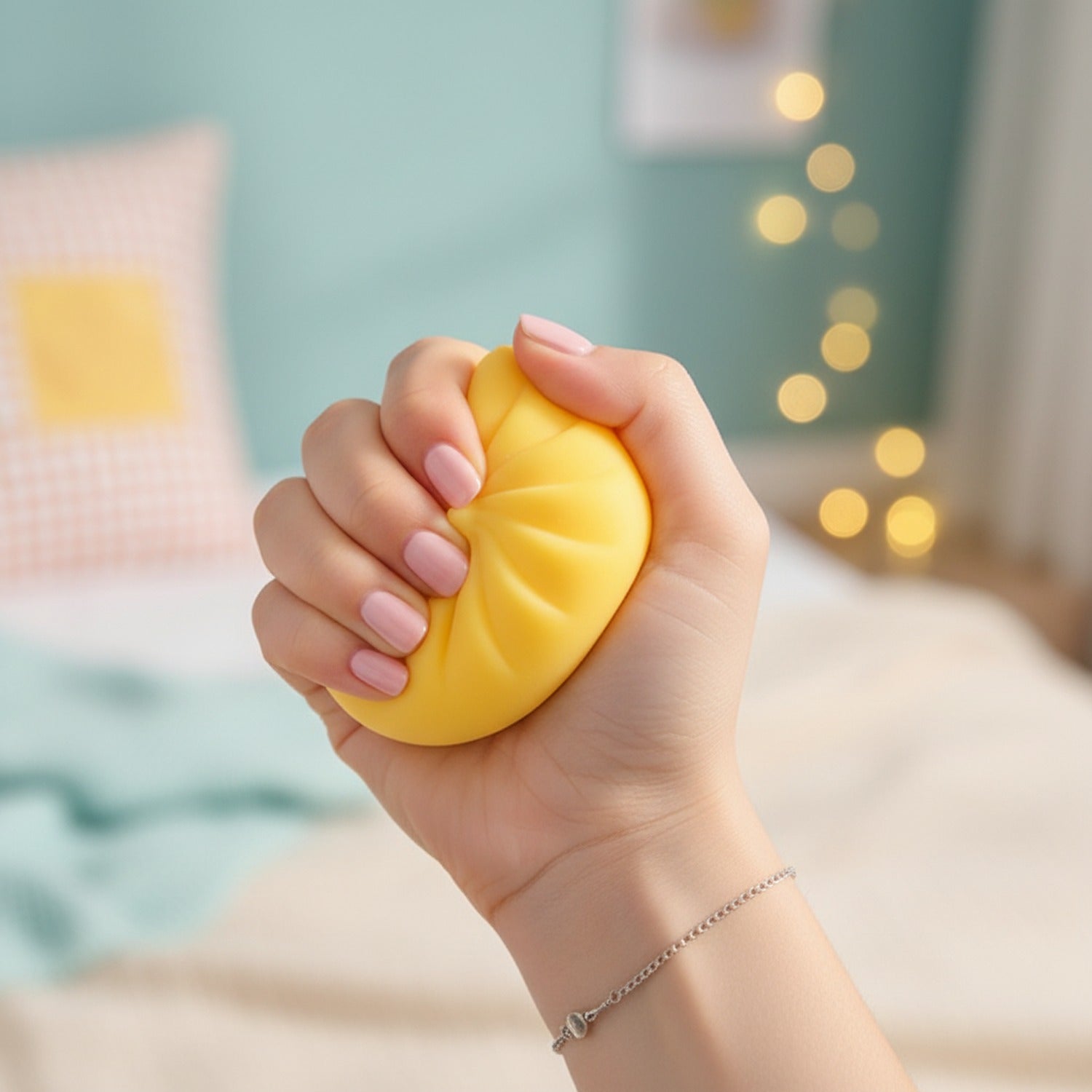 Cream Dumpling Squishy Set With Pleated Design