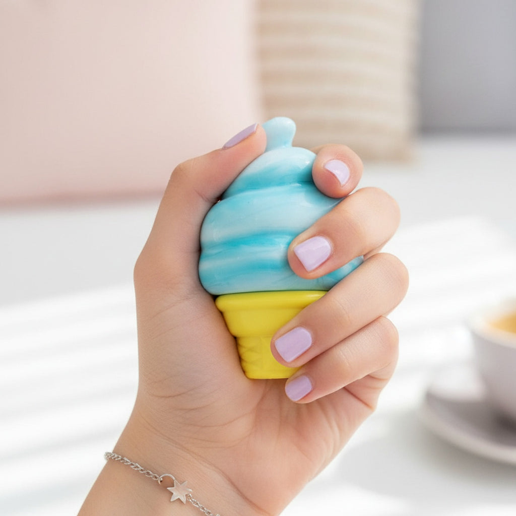 Blue Swirl Soft Ice Cream Cone Squishy
