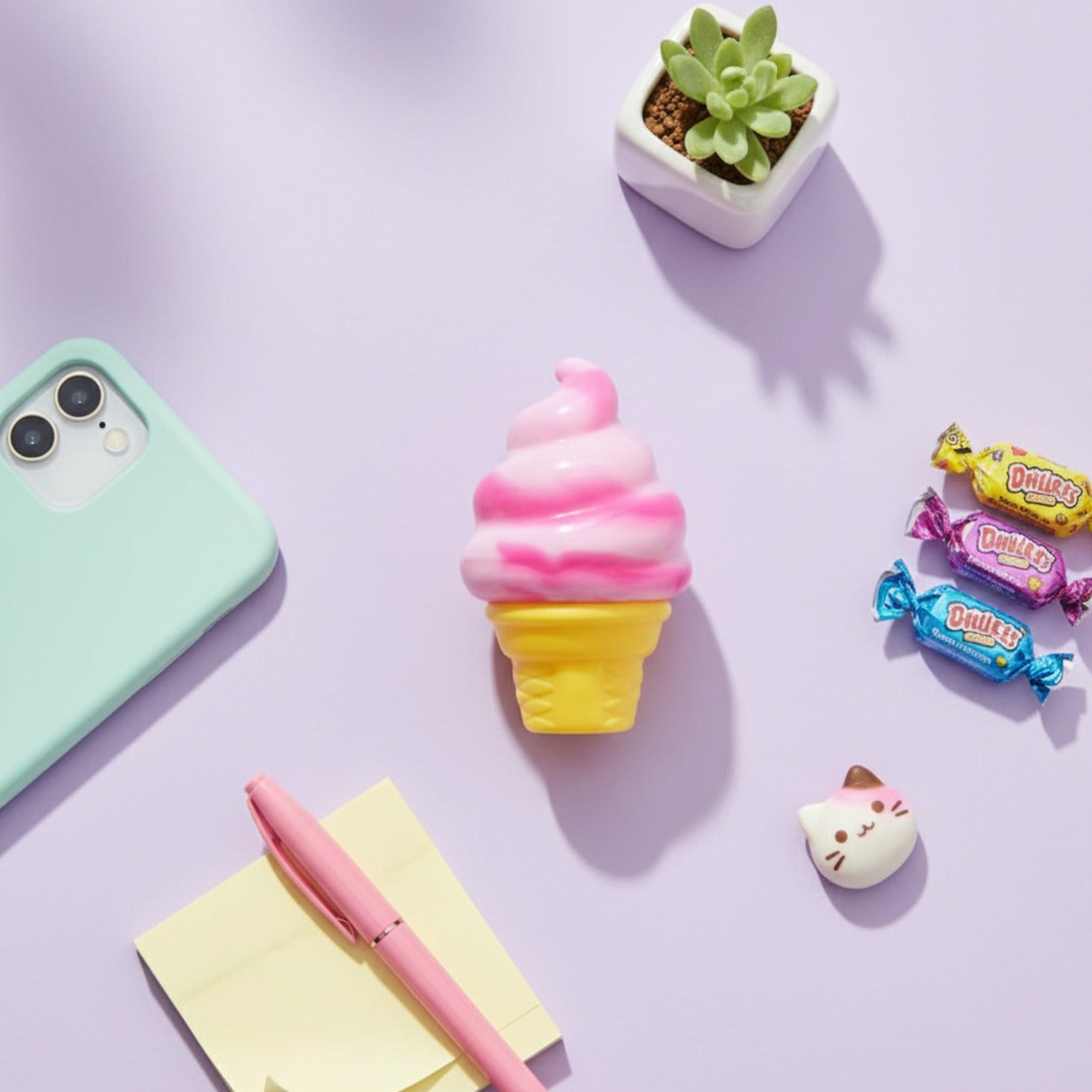 Pink Swirl Soft Serve Ice Cream Squishy