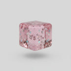Pink Snowflake Glitter Resin Cube Squishy