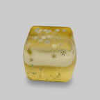 Yellow Snowflake Glitter Squishy Cube