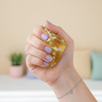 Yellow Snowflake Glitter Squishy Cube