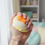 Cream Beaded Dumpling Squishy With Orange Veggies