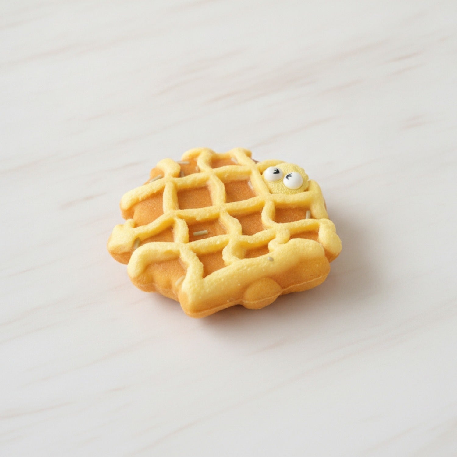 Waffle Cookie Squishy With Googly Eyes