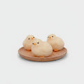 Cream Chick Squishy Trio With Wood Base