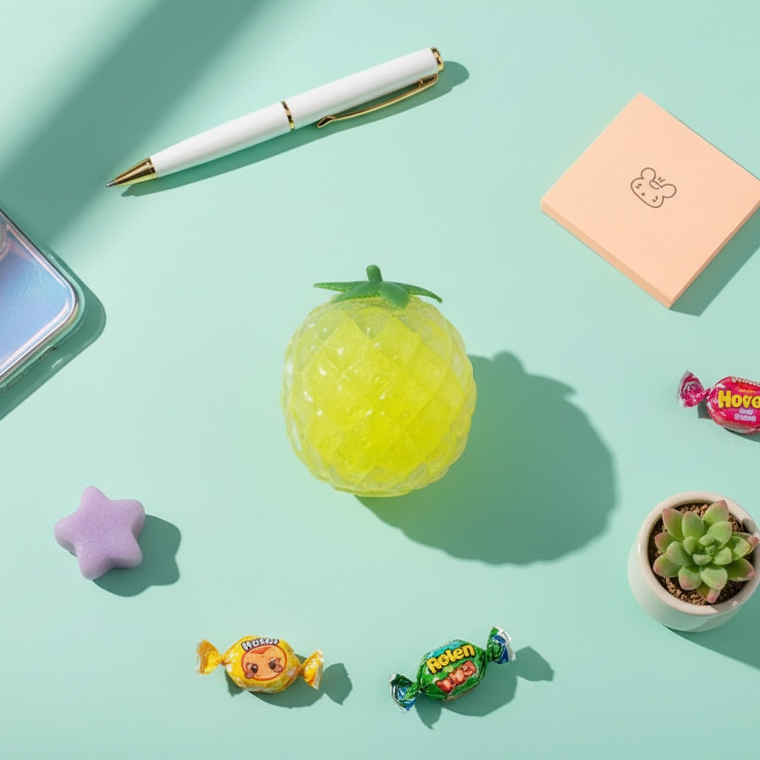 Squishy Fruit Balls With Leaf Charms