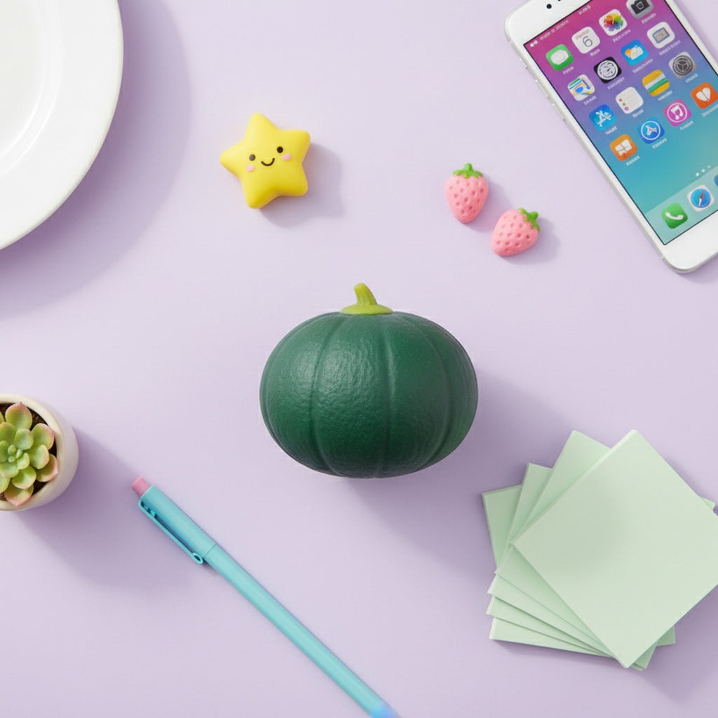 Green Melon Squishy With Stem