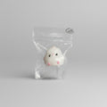 White Fuzzy Ghost Squishy With Pink Cheeks