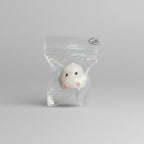 White Fuzzy Ghost Squishy With Pink Cheeks