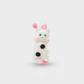 White Cat Squishy With Pink Beaded Details