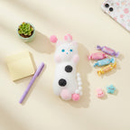 White Cat Squishy With Pink Beaded Details