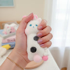 White Cat Squishy With Pink Beaded Details