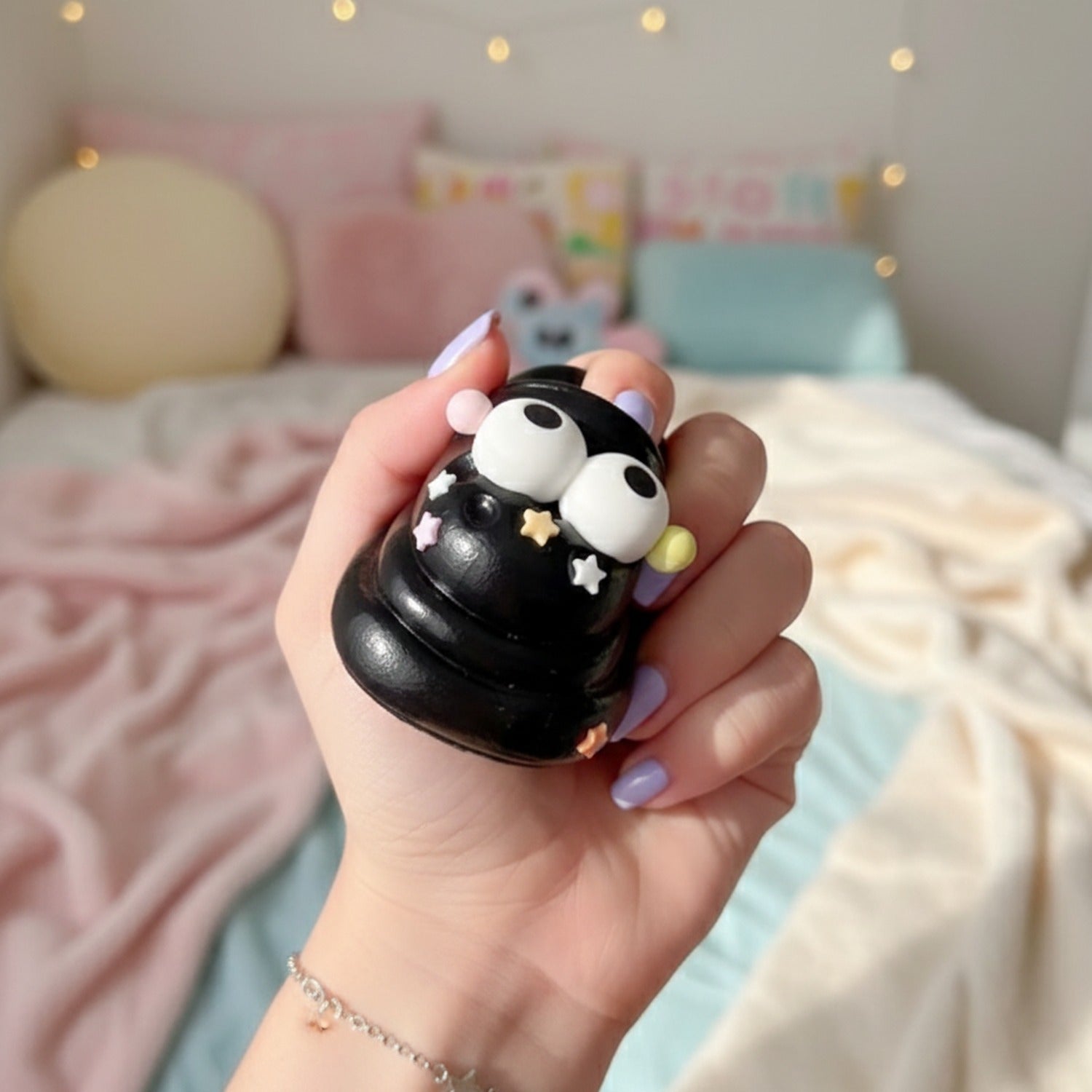 Black Squishy With Star Charm Accessories