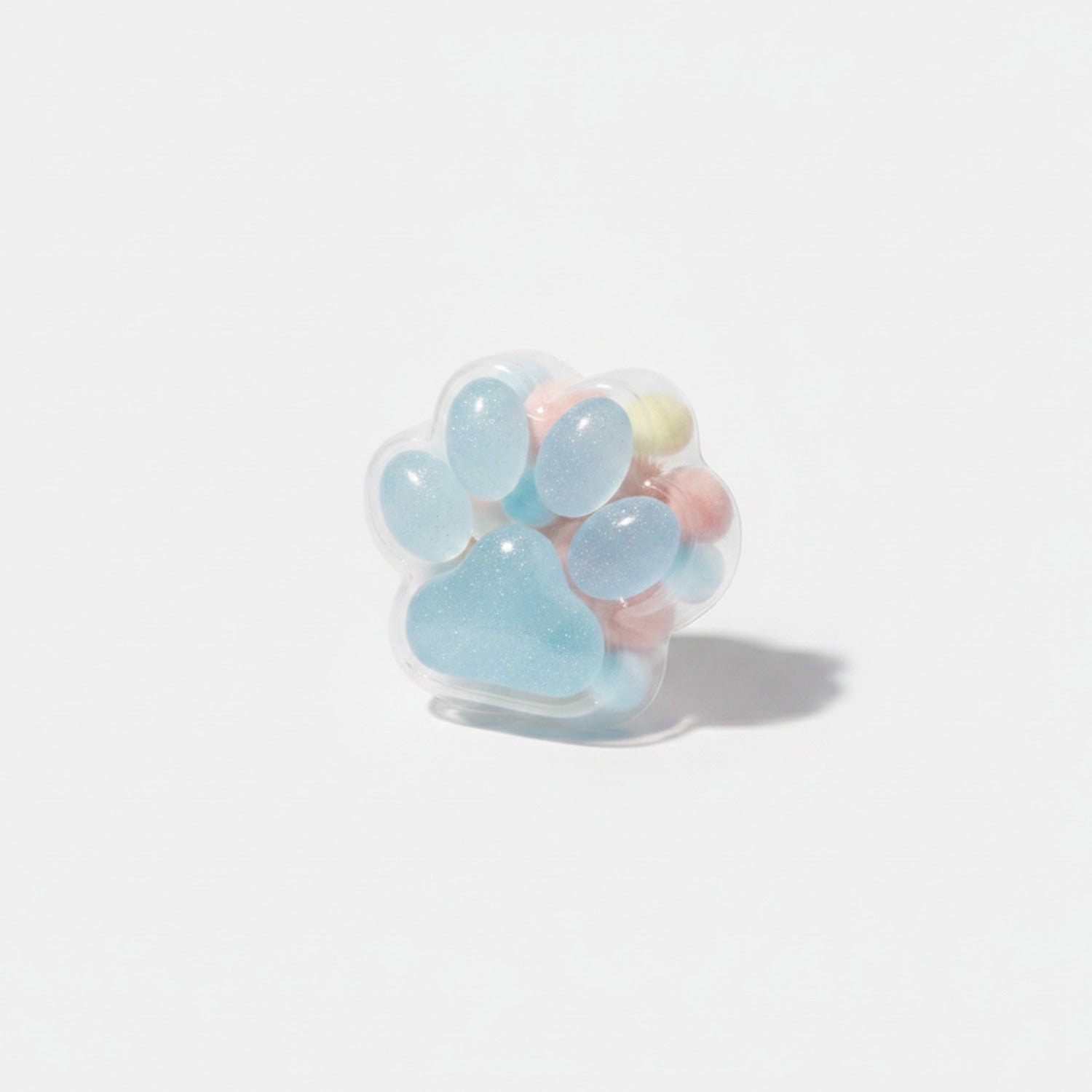 Blue Paw Squishy With Pastel Beads