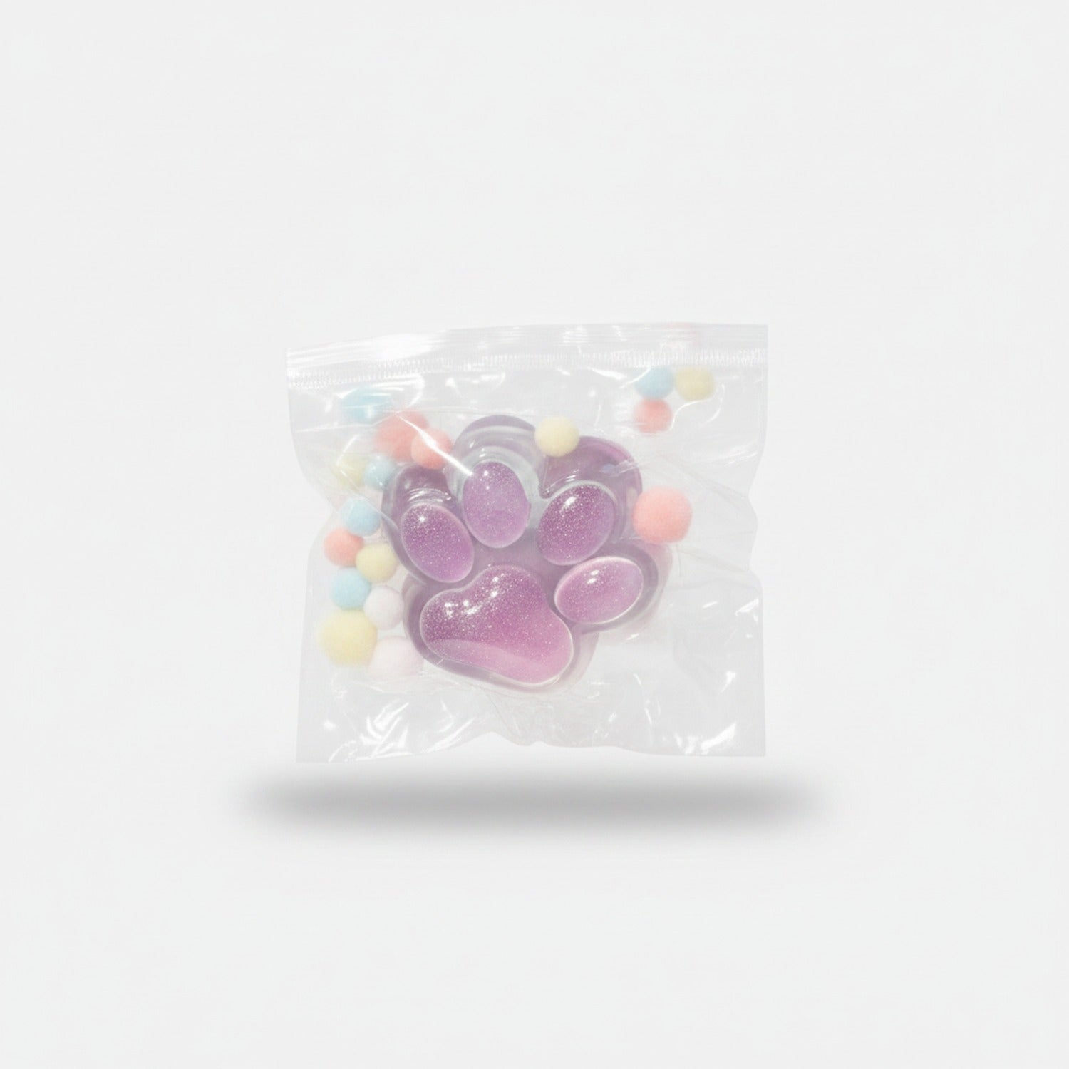 Glitter Paw Print Squishy Set Pink